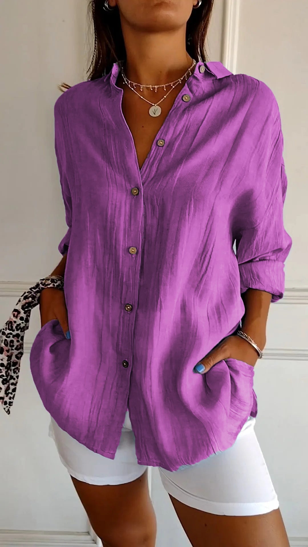 Sasha | Elegant Pleated Vacation Blouse for Women