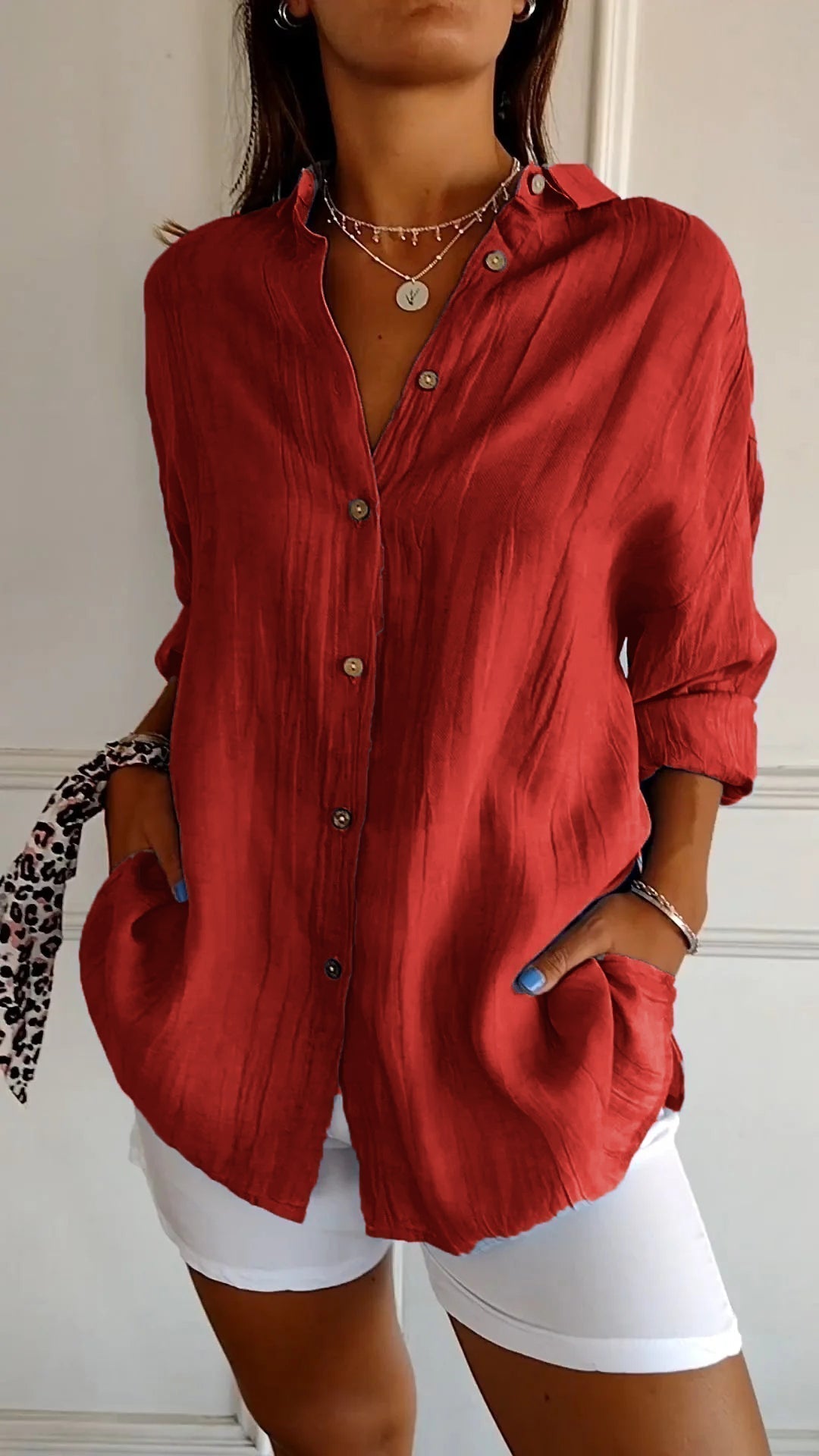 Sasha | Elegant Pleated Vacation Blouse for Women
