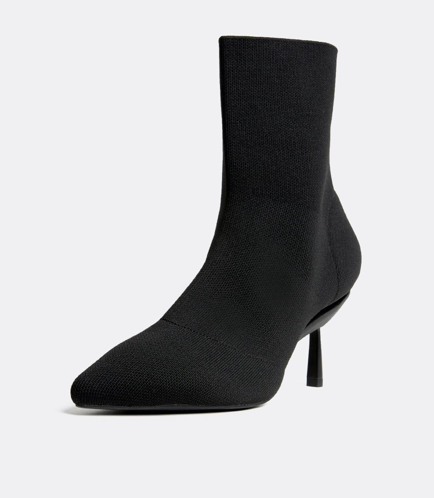 Adeline | Black Knit Pull-On Boots