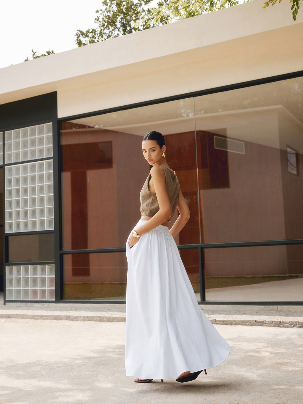 Concha | Flowy Midi Skirt for Women