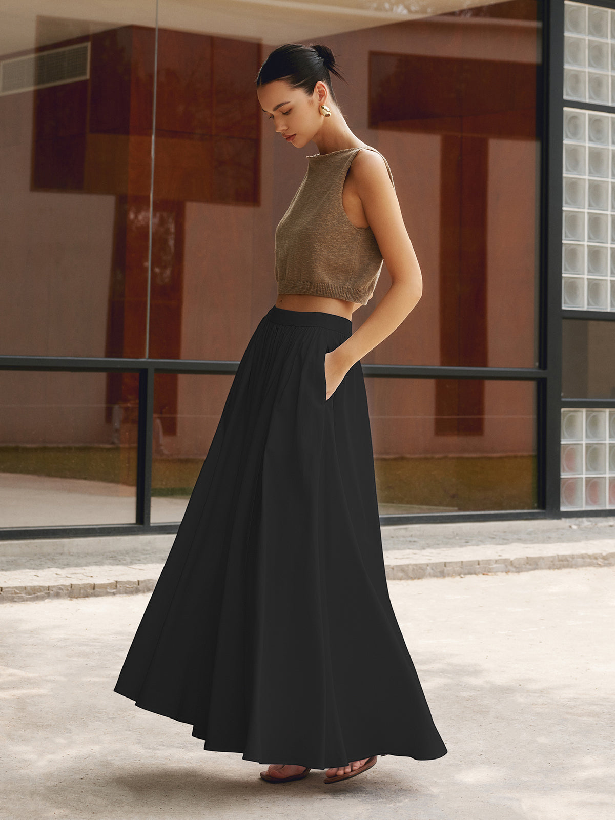 Concha | Flowy Midi Skirt for Women