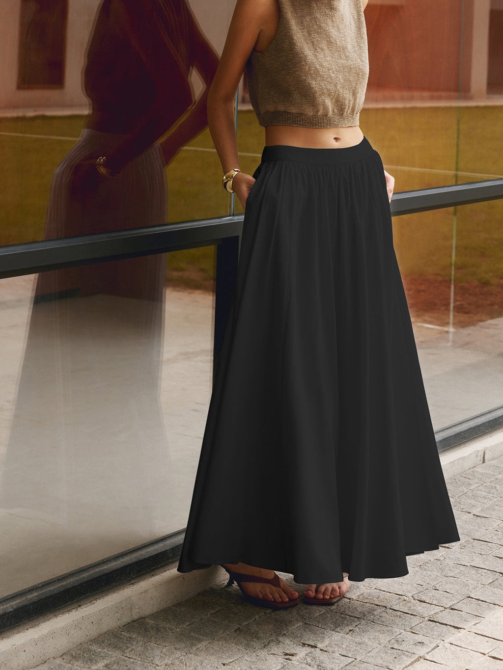 Concha | Flowy Midi Skirt for Women