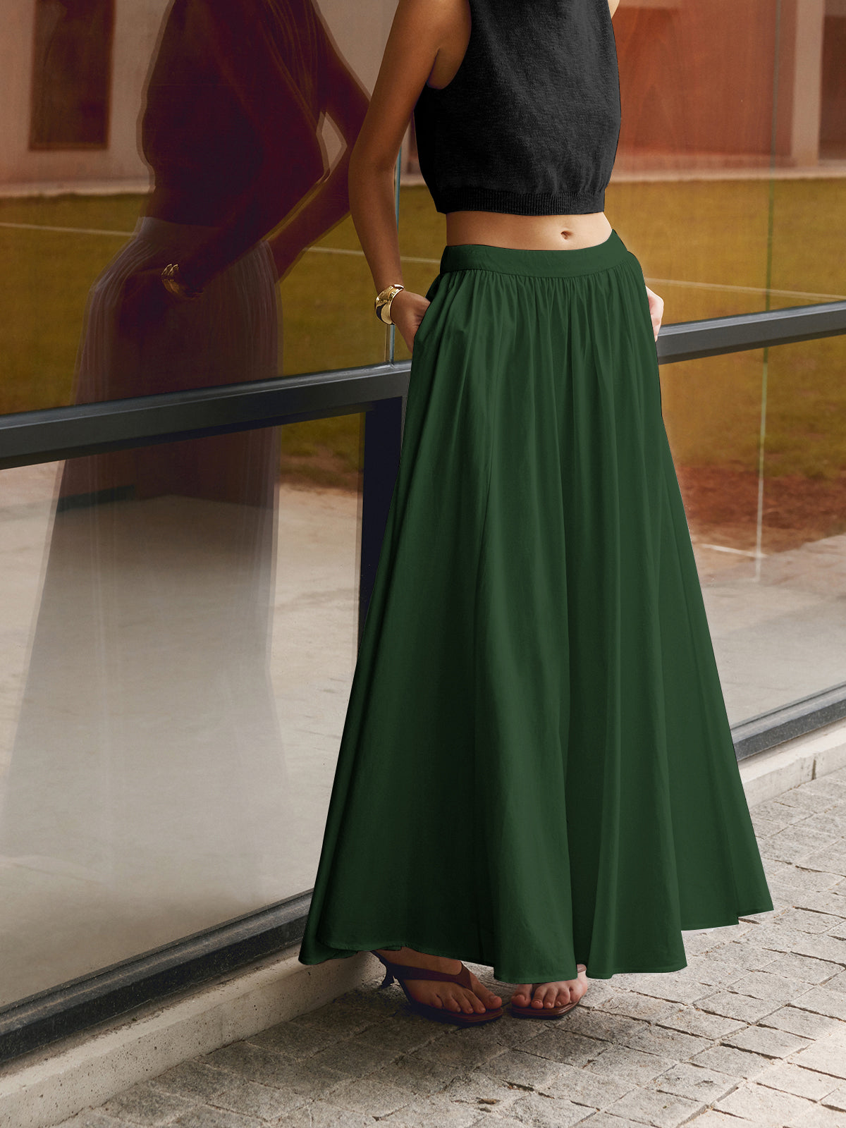 Concha | Flowy Midi Skirt for Women