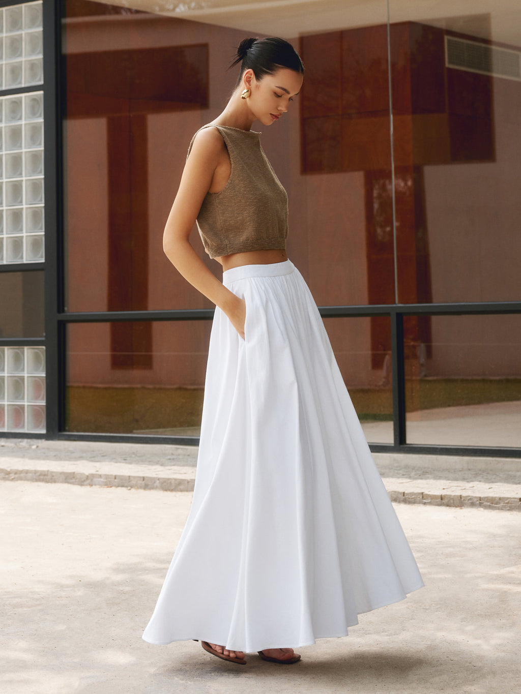 Concha | Flowy Midi Skirt for Women