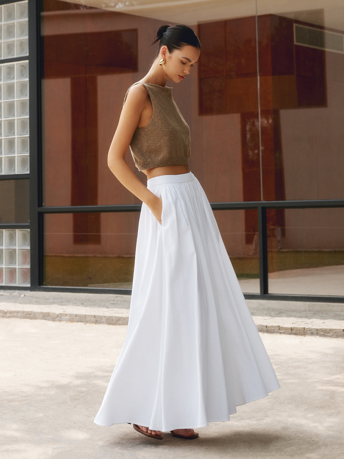 Concha | Flowy Midi Skirt for Women
