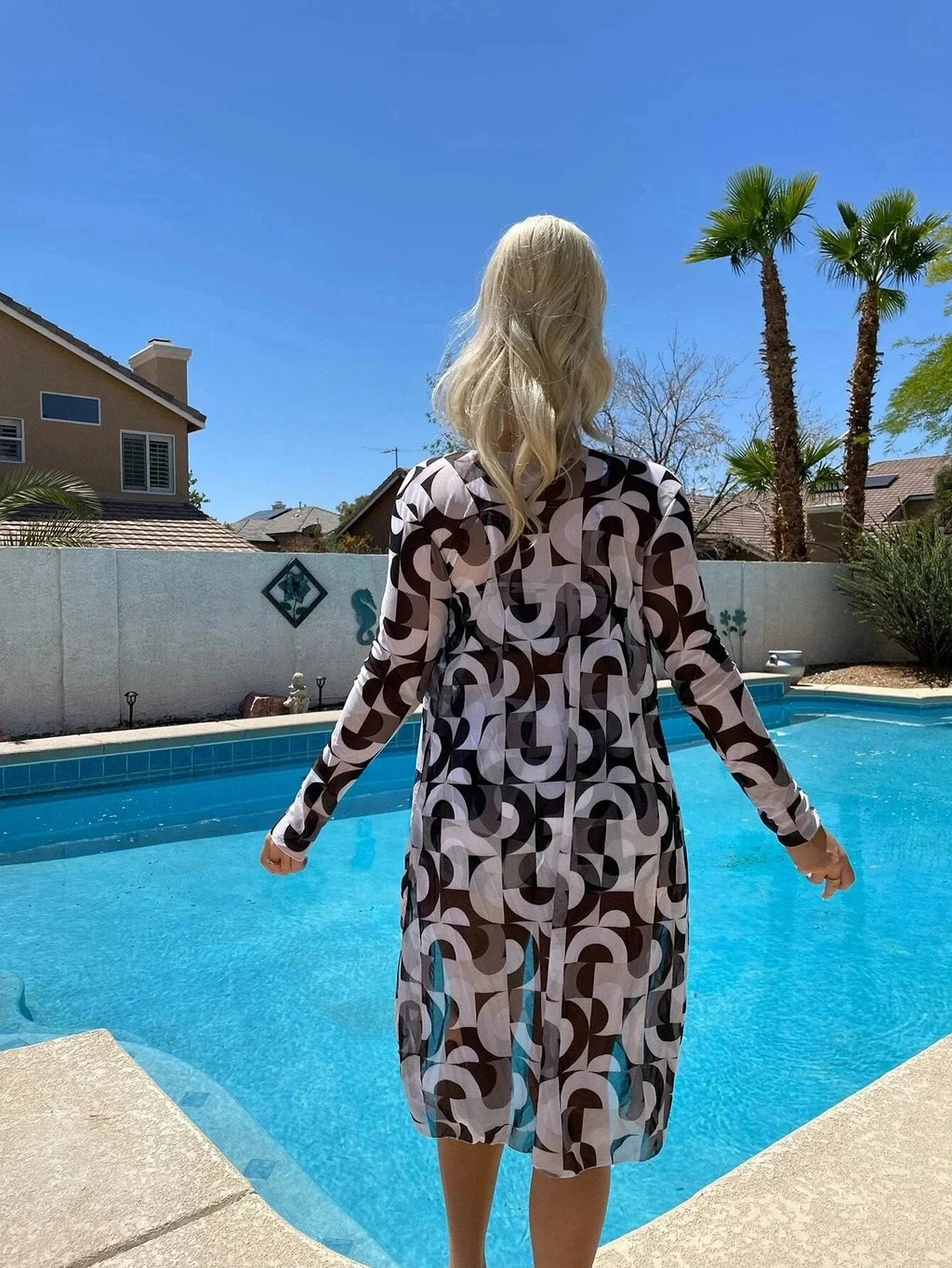 Mikayla | Swirl Print Bikini Set with Sheer Cover Up