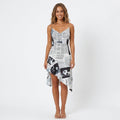 Brooke | Strapless Asymmetric Mini Dress with Printed Design