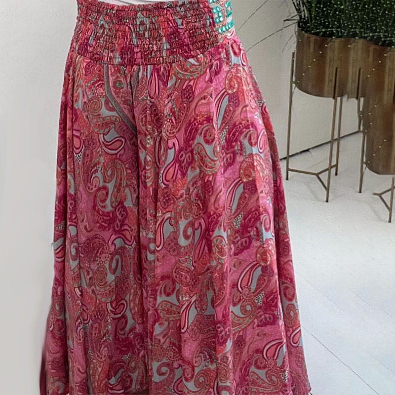 Erini | Linen Boho Wide-Leg Trousers for Women