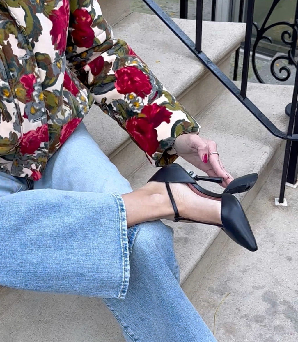 Consuelo | Classic Black T-Strap Heels