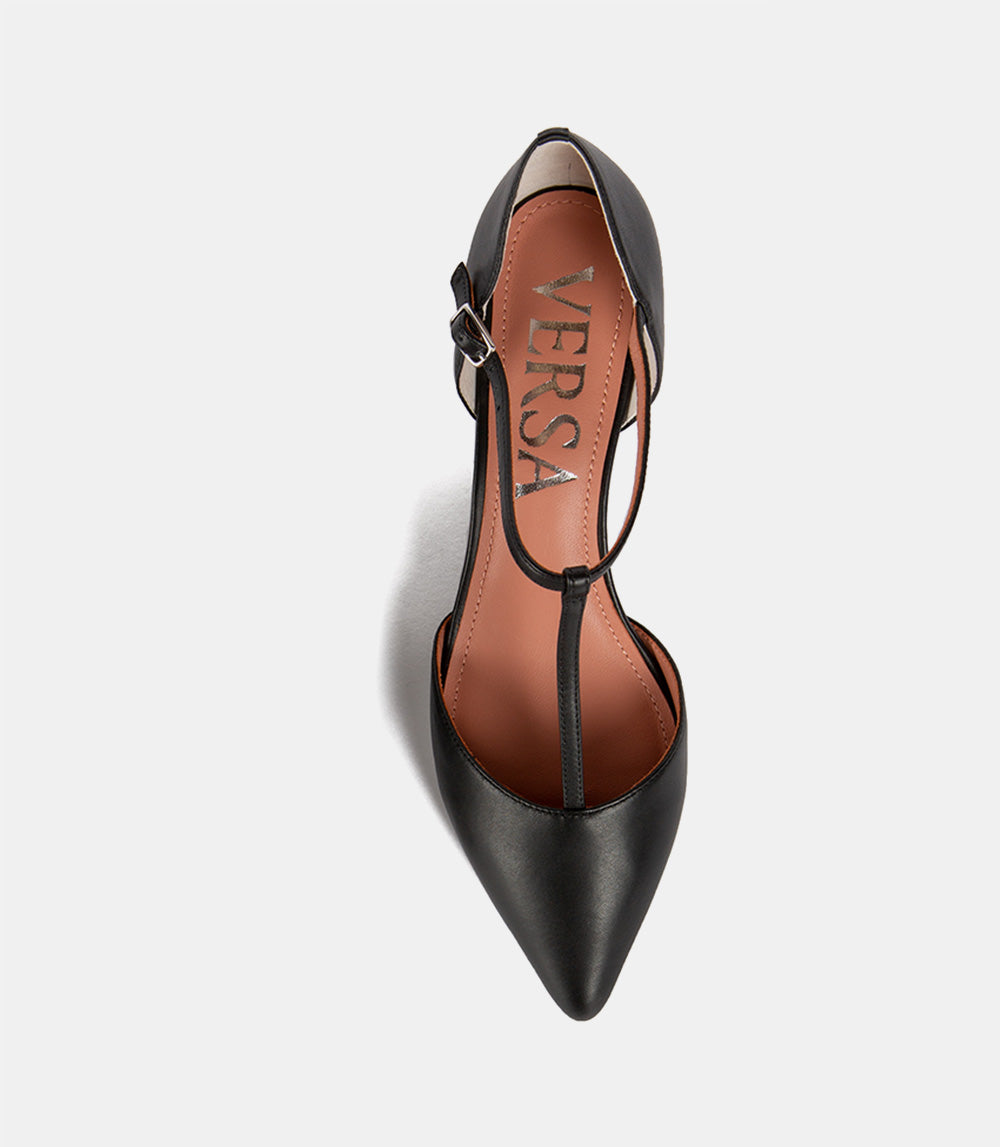Consuelo | Classic Black T-Strap Heels