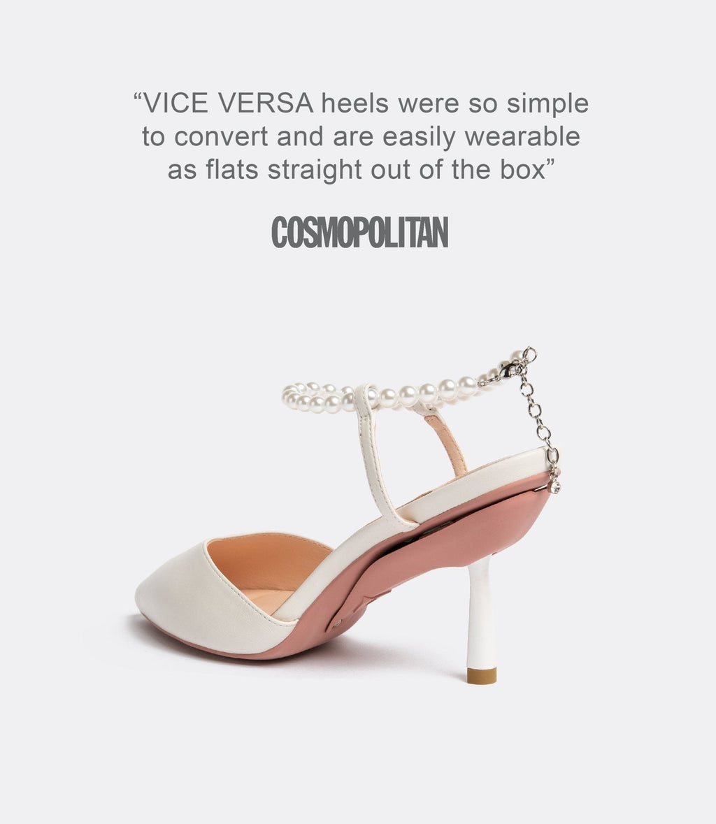 Belen | Pearl-Embellished White Pumps