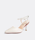 Belen | Pearl-Embellished White Pumps