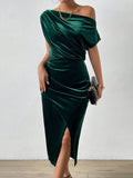 Sara | Velvet Midi Dress