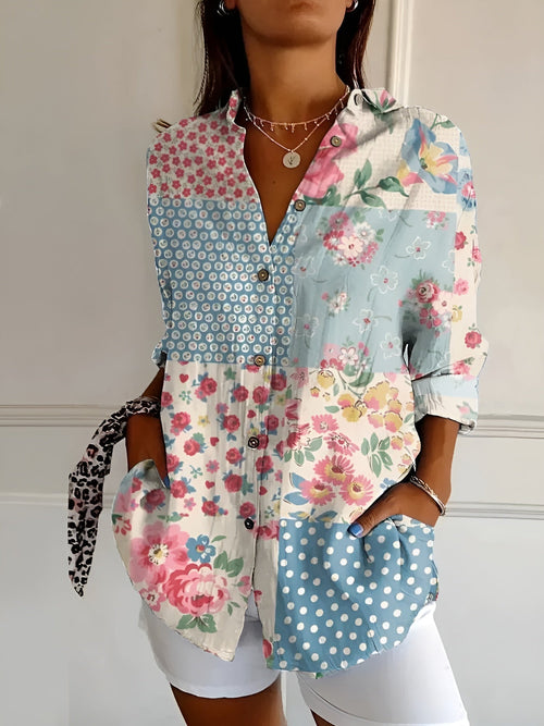 Avril | Chic Blouse with Whimsical Prints for Women
