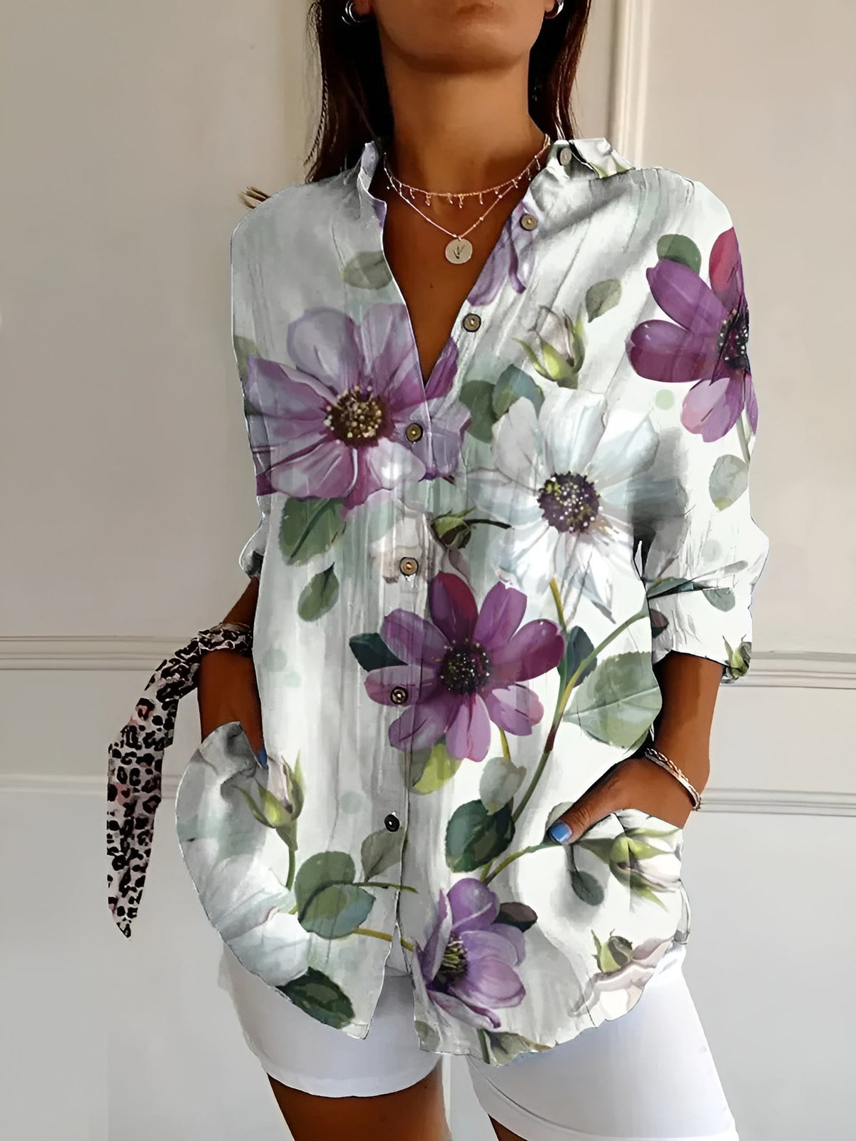 Avril | Chic Blouse with Whimsical Prints for Women