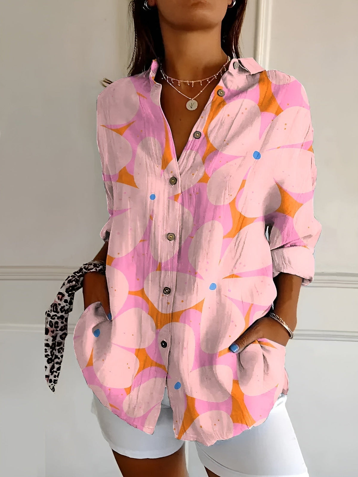 Avril | Chic Blouse with Whimsical Prints for Women