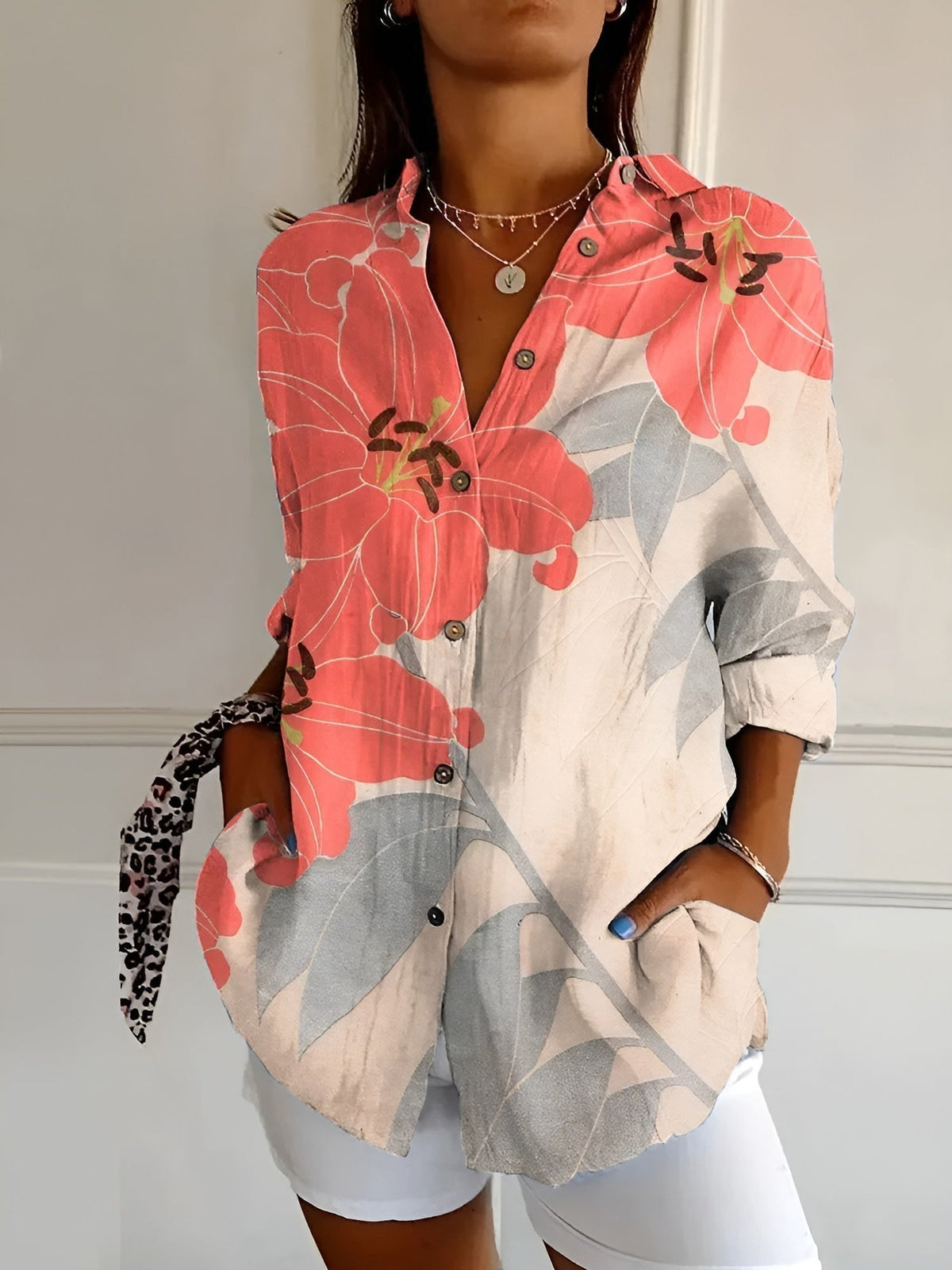 Avril | Chic Blouse with Whimsical Prints for Women