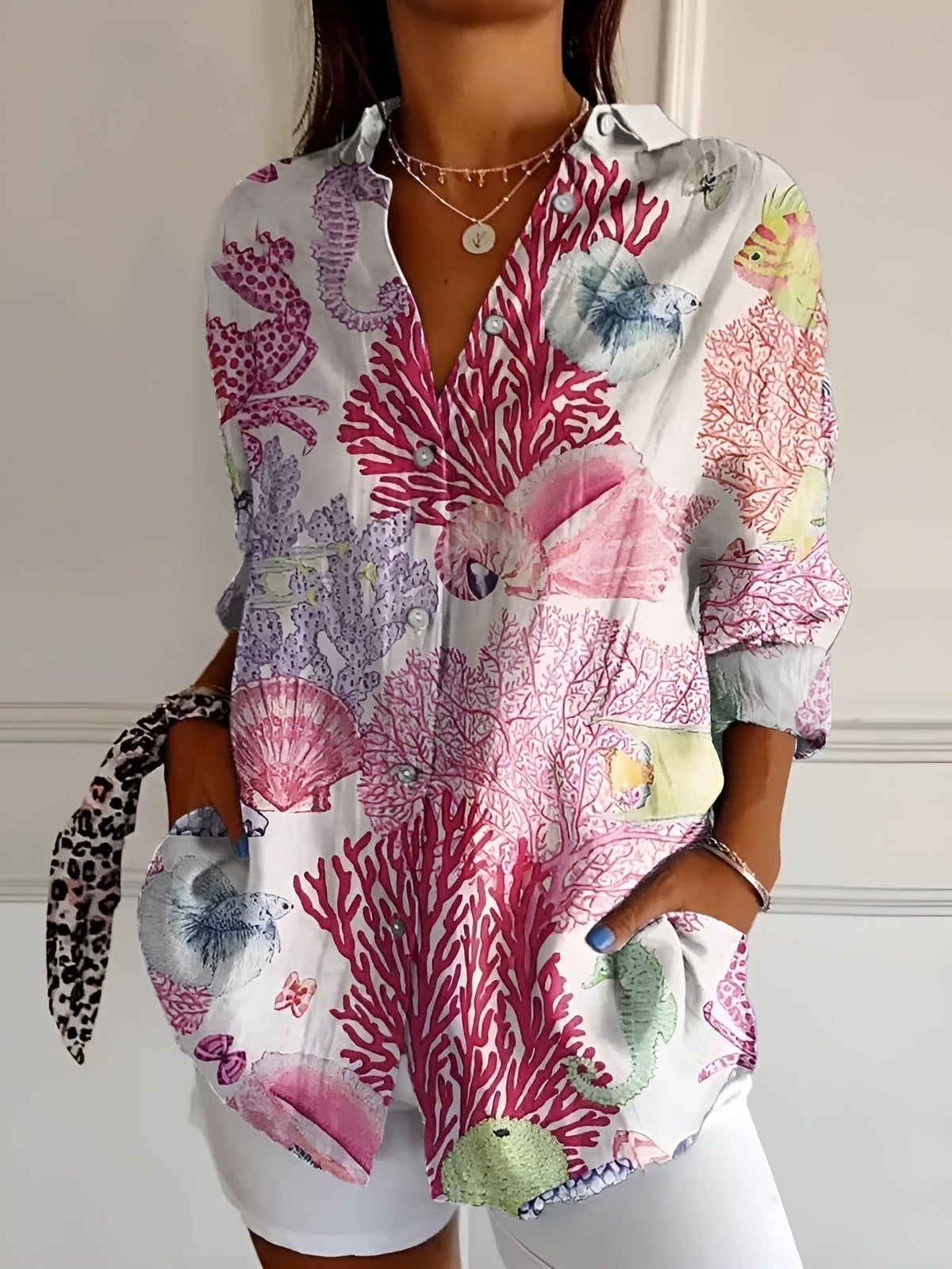 Avril | Chic Blouse with Whimsical Prints for Women