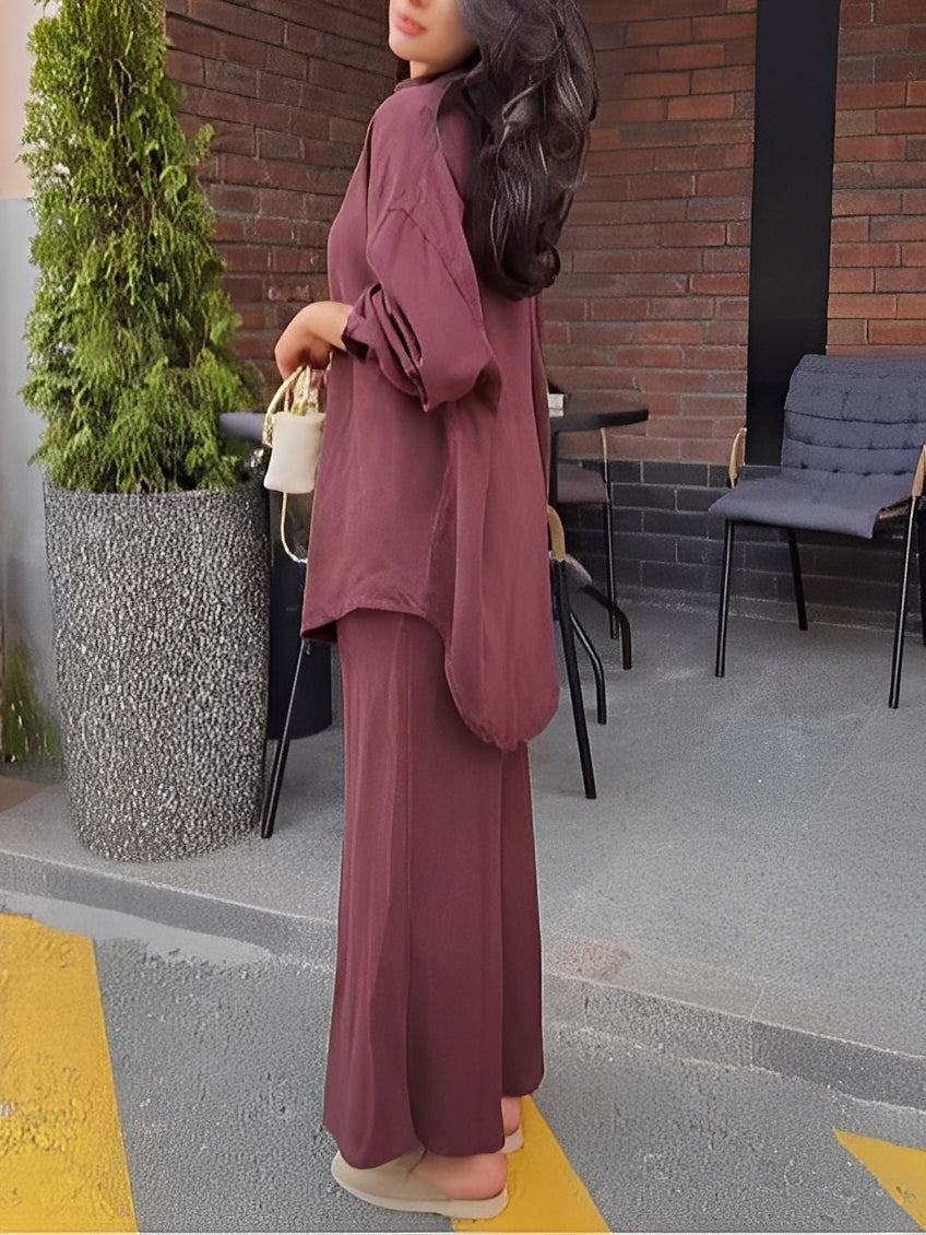 Lisa | Tie-Drawstring Shirt and Skirt Set for Women