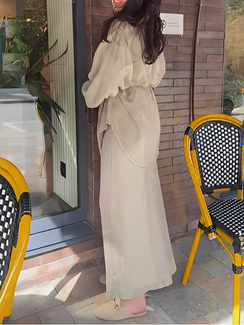 Lisa | Tie-Drawstring Shirt and Skirt Set for Women