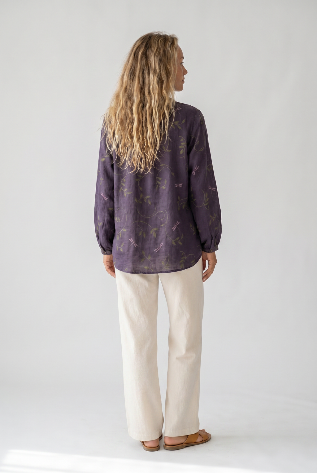 Women’s Blouse | Printed V-Neck Long Sleeve