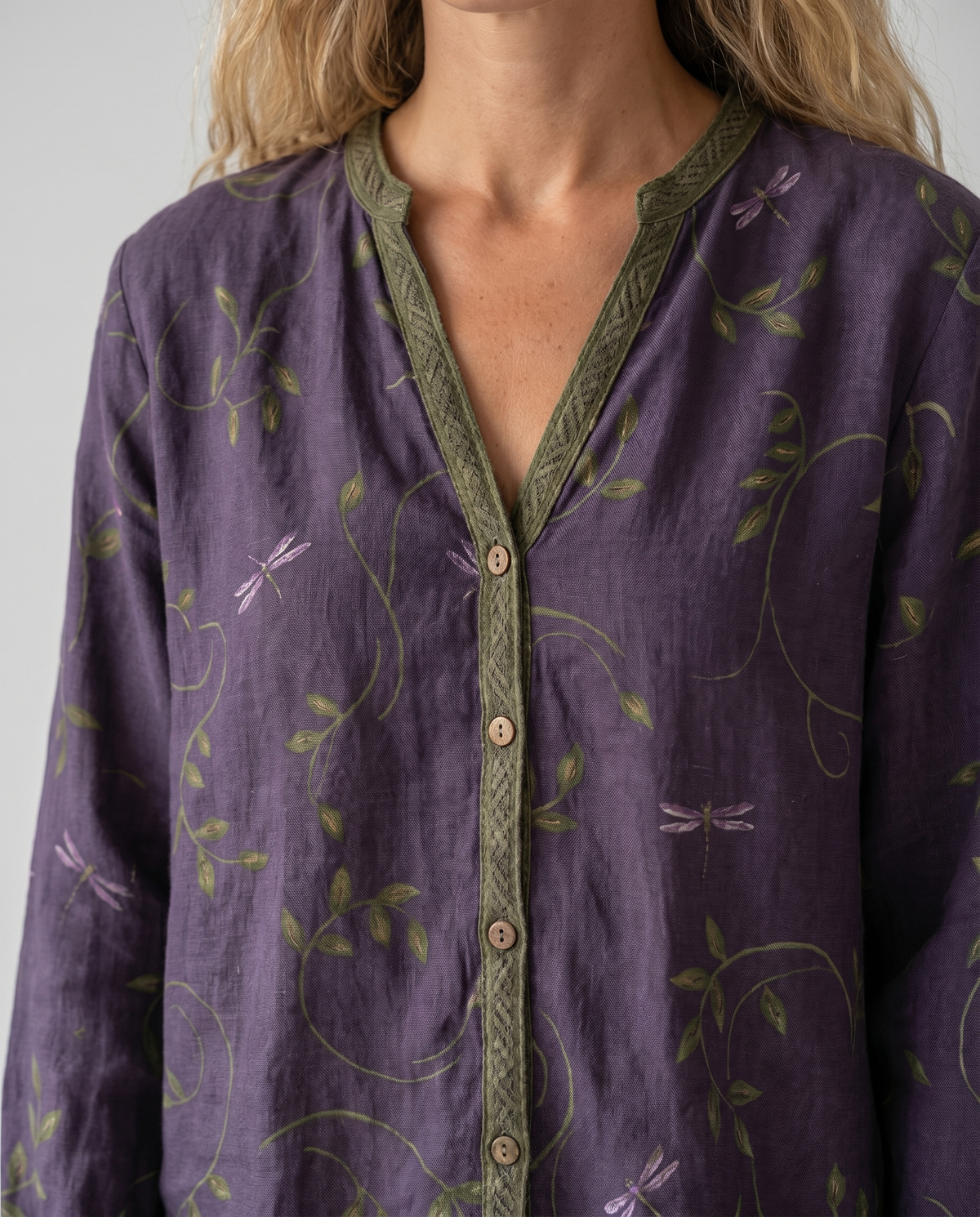 Women’s Blouse | Printed V-Neck Long Sleeve