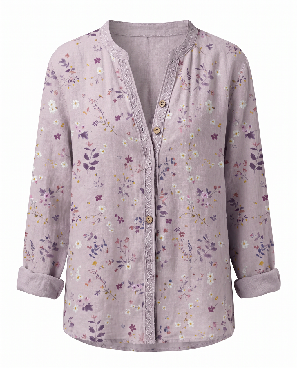 Women’s Blouse | Printed V-Neck Long Sleeve